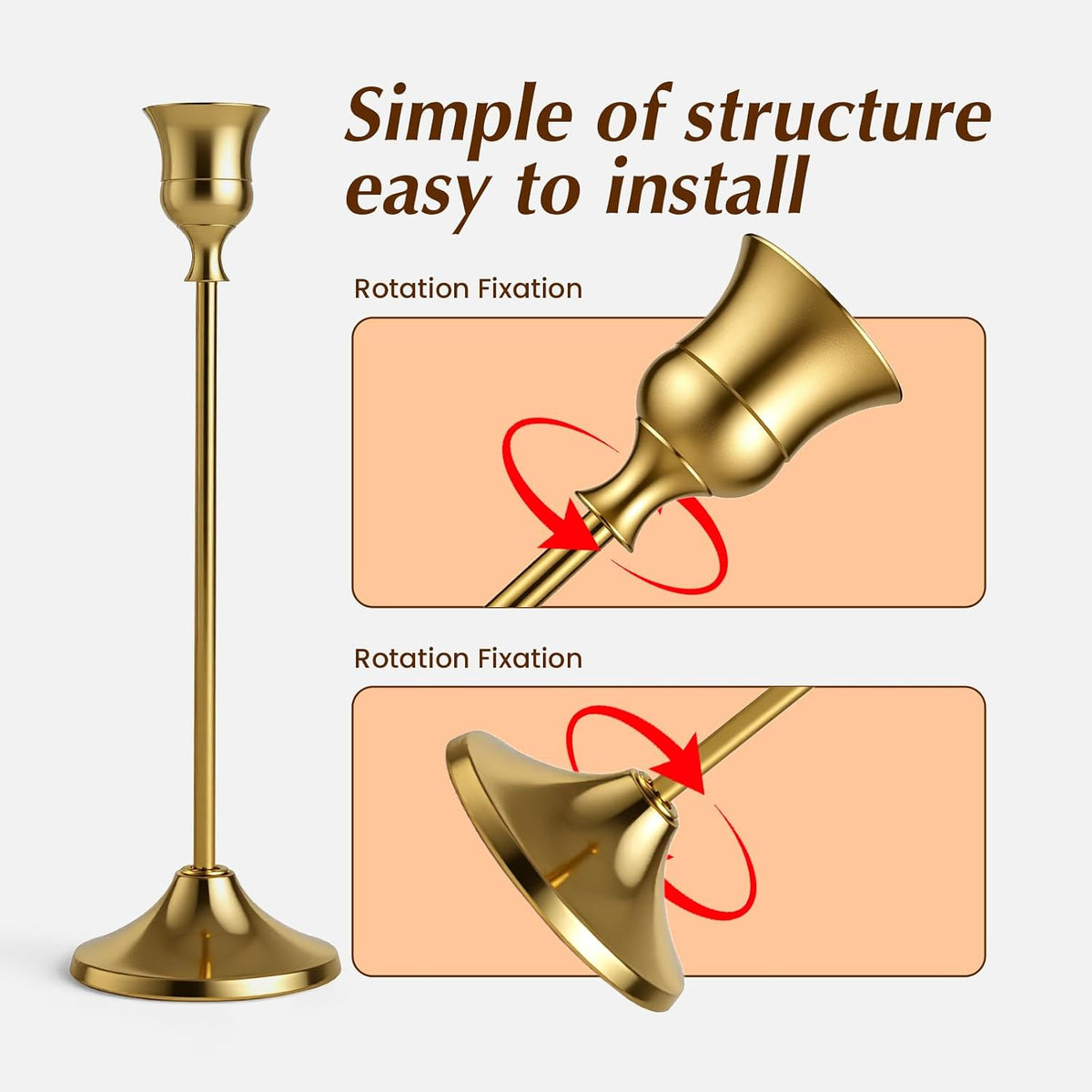 12PCS Candle Holders Vintage Centerpiece Candlestick Holder