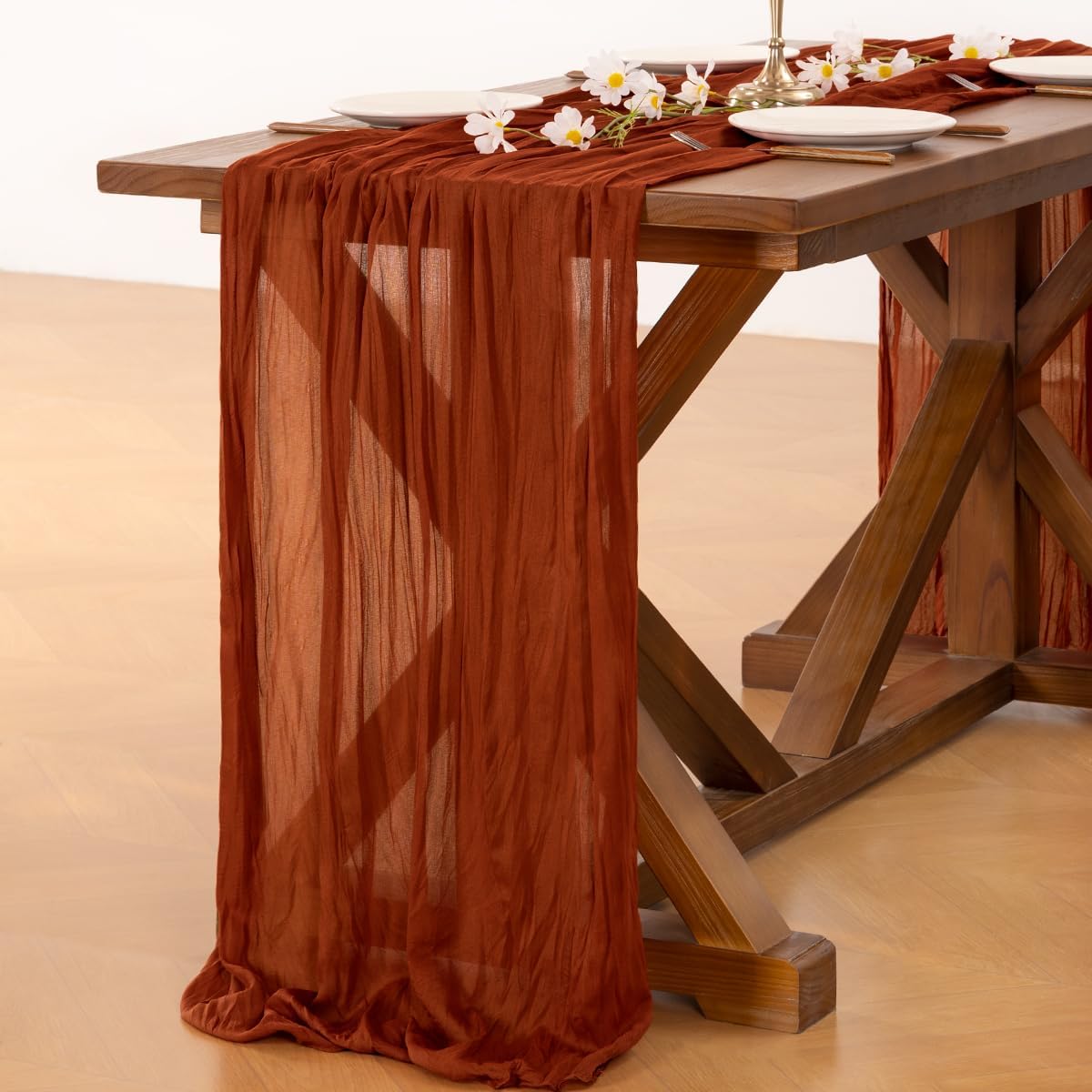 Cheesecloth Table Runner Fall Boho Wedding Birthday Party Home Decor