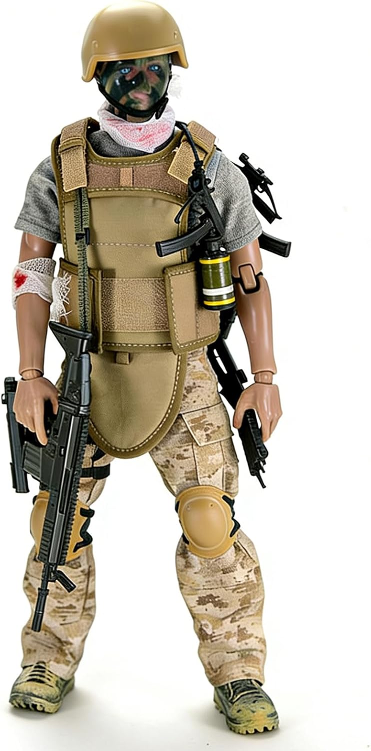 12 Inch Action Figures Military Set, 1/6 Scale Soldier Model Set with Weapons...