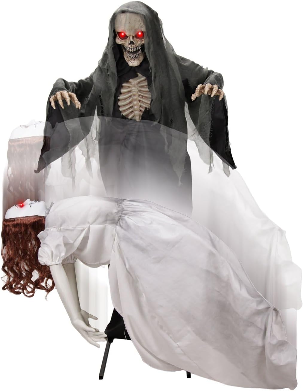Haunted Hill Farm 5.6 ft. Floating Lady with Magic Reaper Animatronic