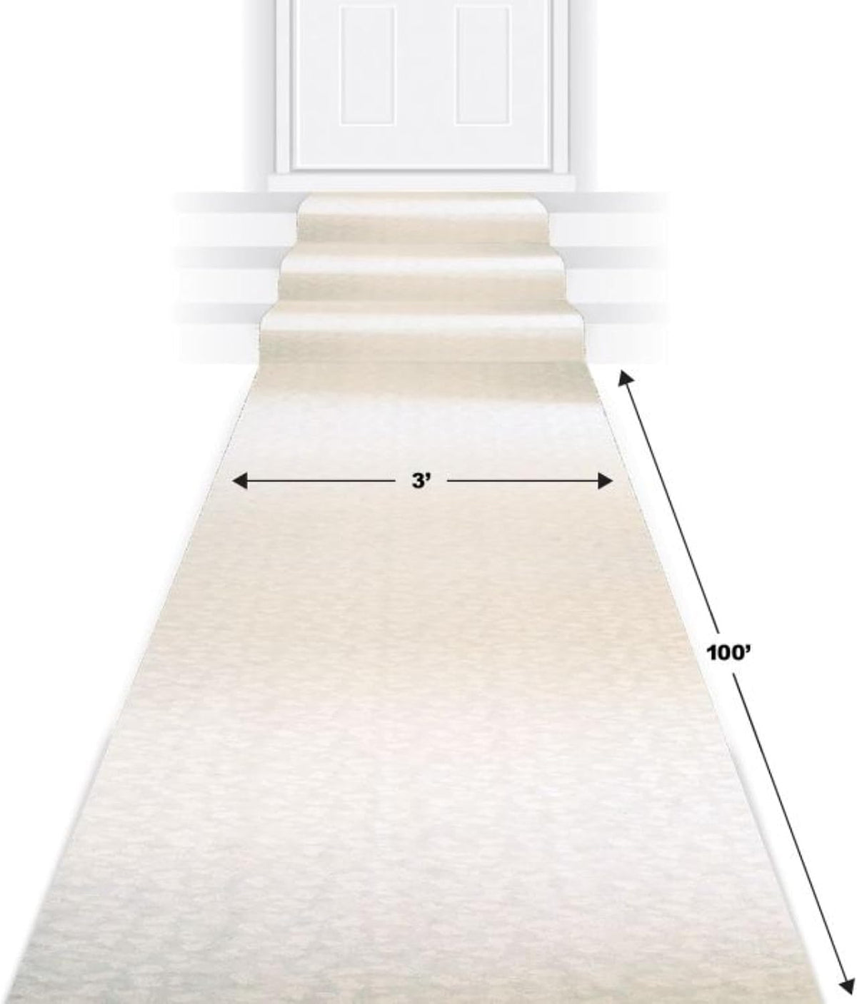 Beistle Wedding Celebration Party Aisle Runner - 100' - White