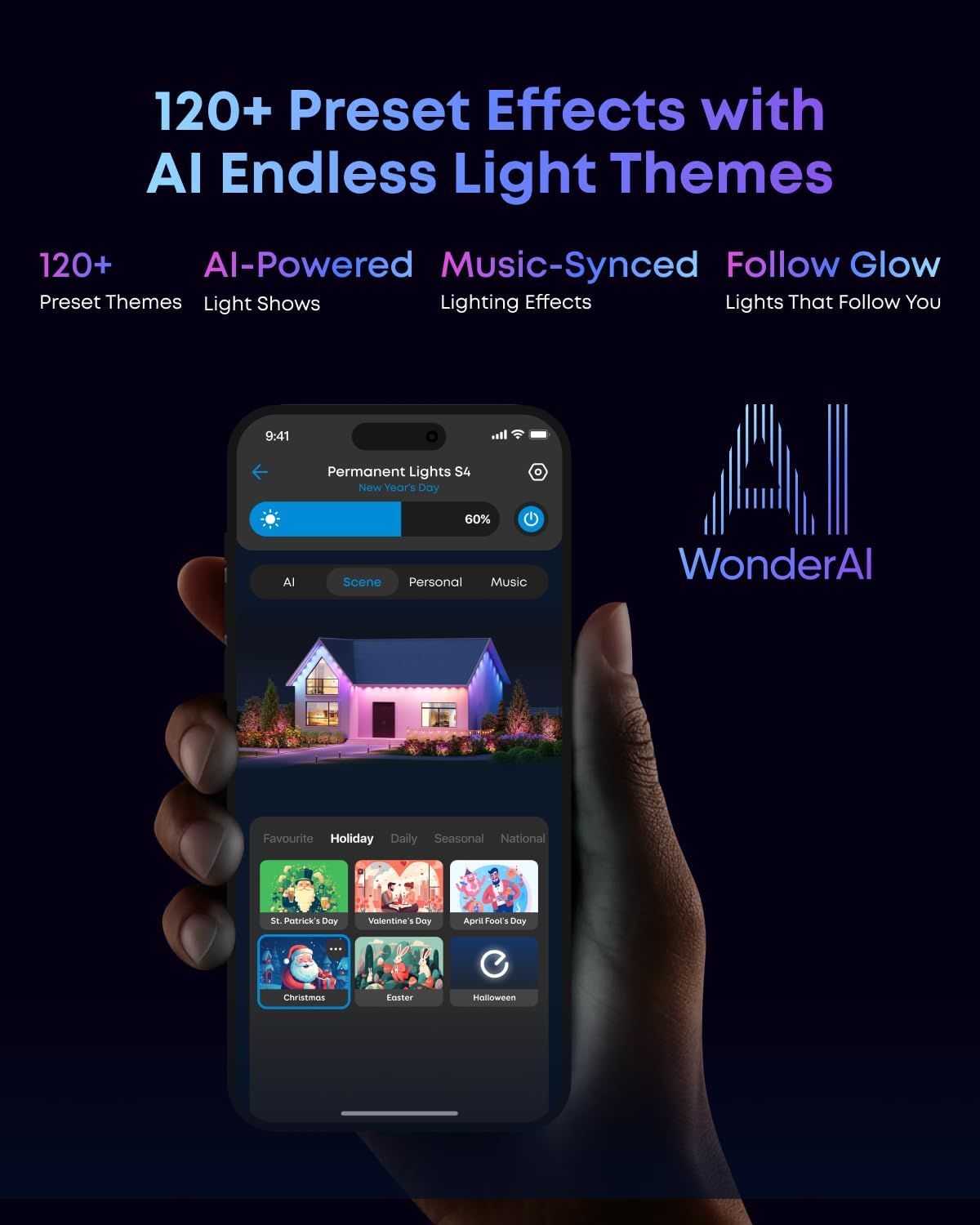 eufy Permanent Outdoor Lights S4, 100ft with 72 RGBWW LED String Lights
