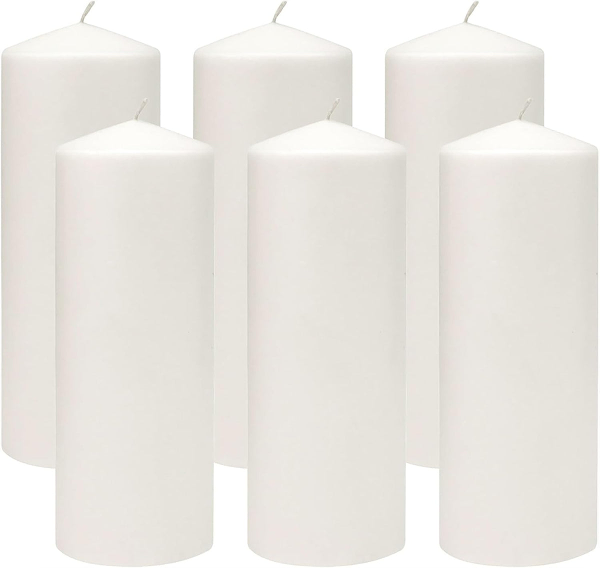 Stonebriar Unscented White Tall Pillar Candles, 80 Hour Burning Candle Pillar...