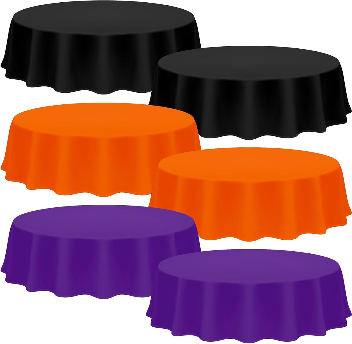 Amylove 24 Pcs Halloween Plastic Tablecloth Disposable Round, 84 Inch