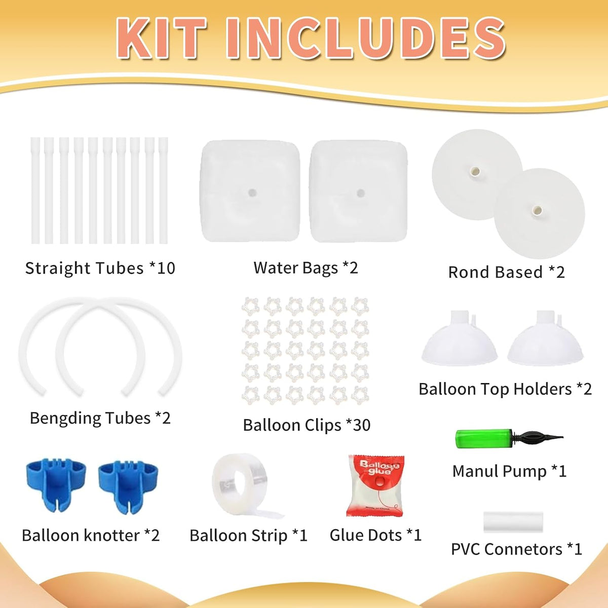 Bazen 2PK 8.2FT & 6FT Balloon Arch Stand White for Wedding Arch