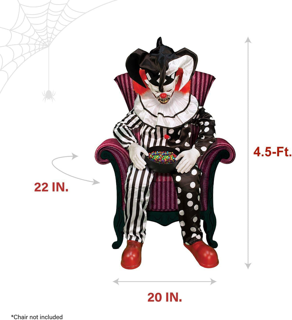 Haunted Hill Farm Hartley The Sitting Scare Clown by Tekky, Motion-Activated ...