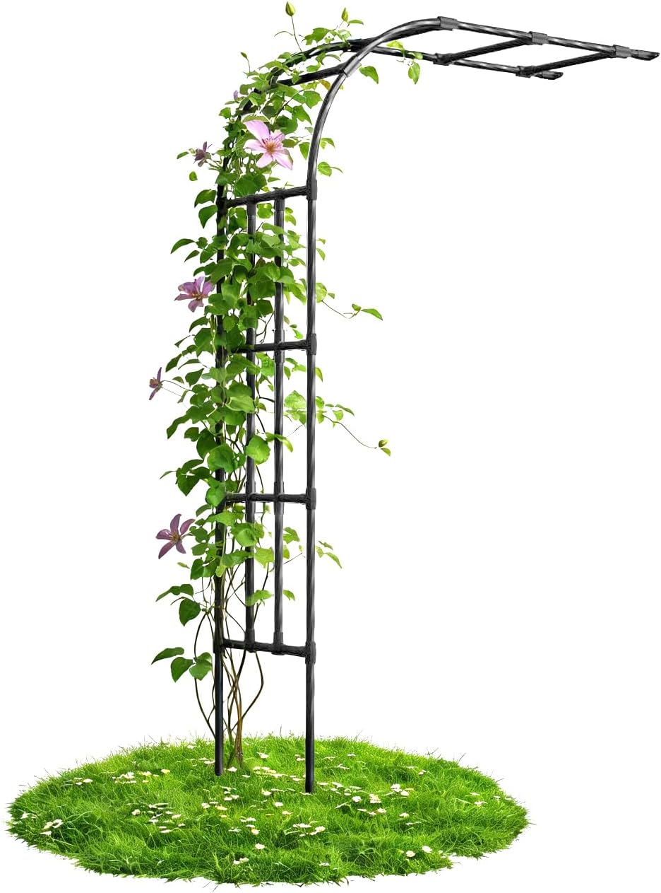 Half Side Garden Arch Trellis for Climbing Plants Outdoor,4FT×8.5FT