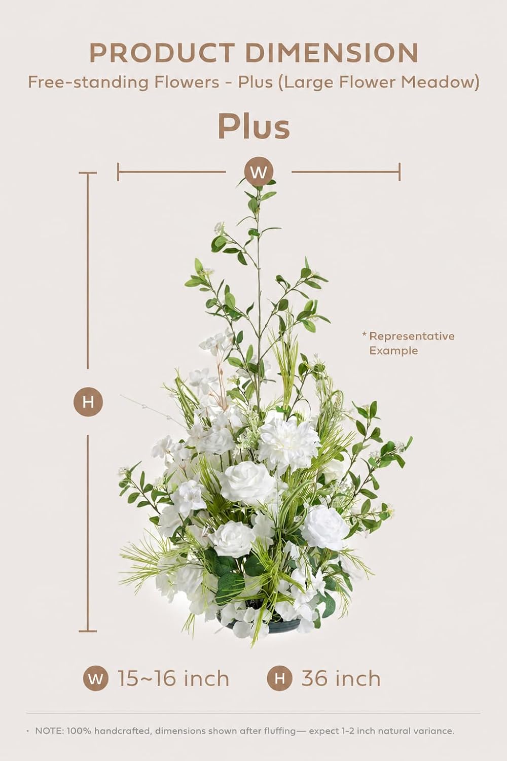 Ling's moment 36" Freestanding Flowers, Fall Wedding Decor, Terracot...