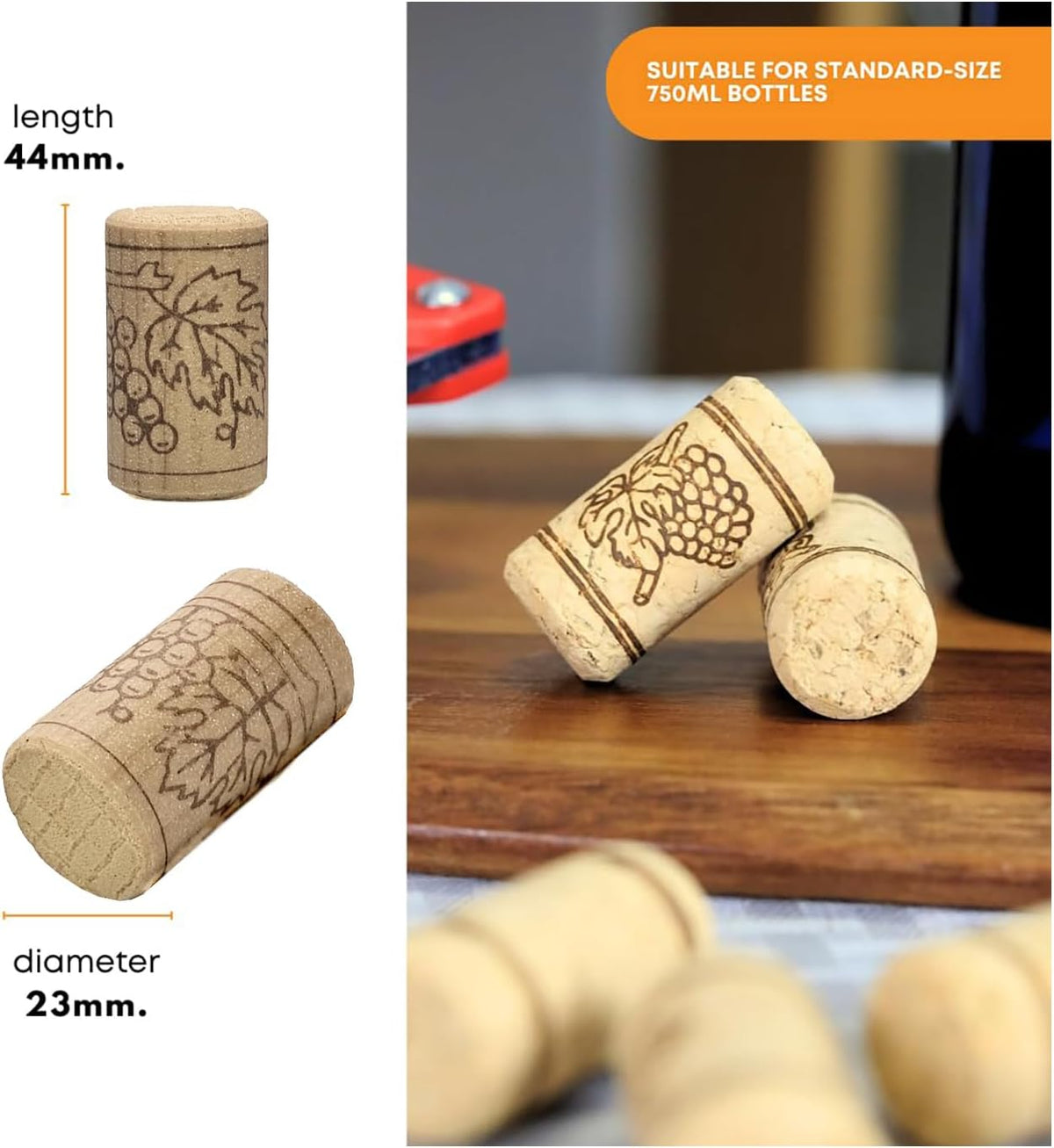 Nomacorc Synthetic Wine Corks #9 x 1 1/2", Bag of 1000