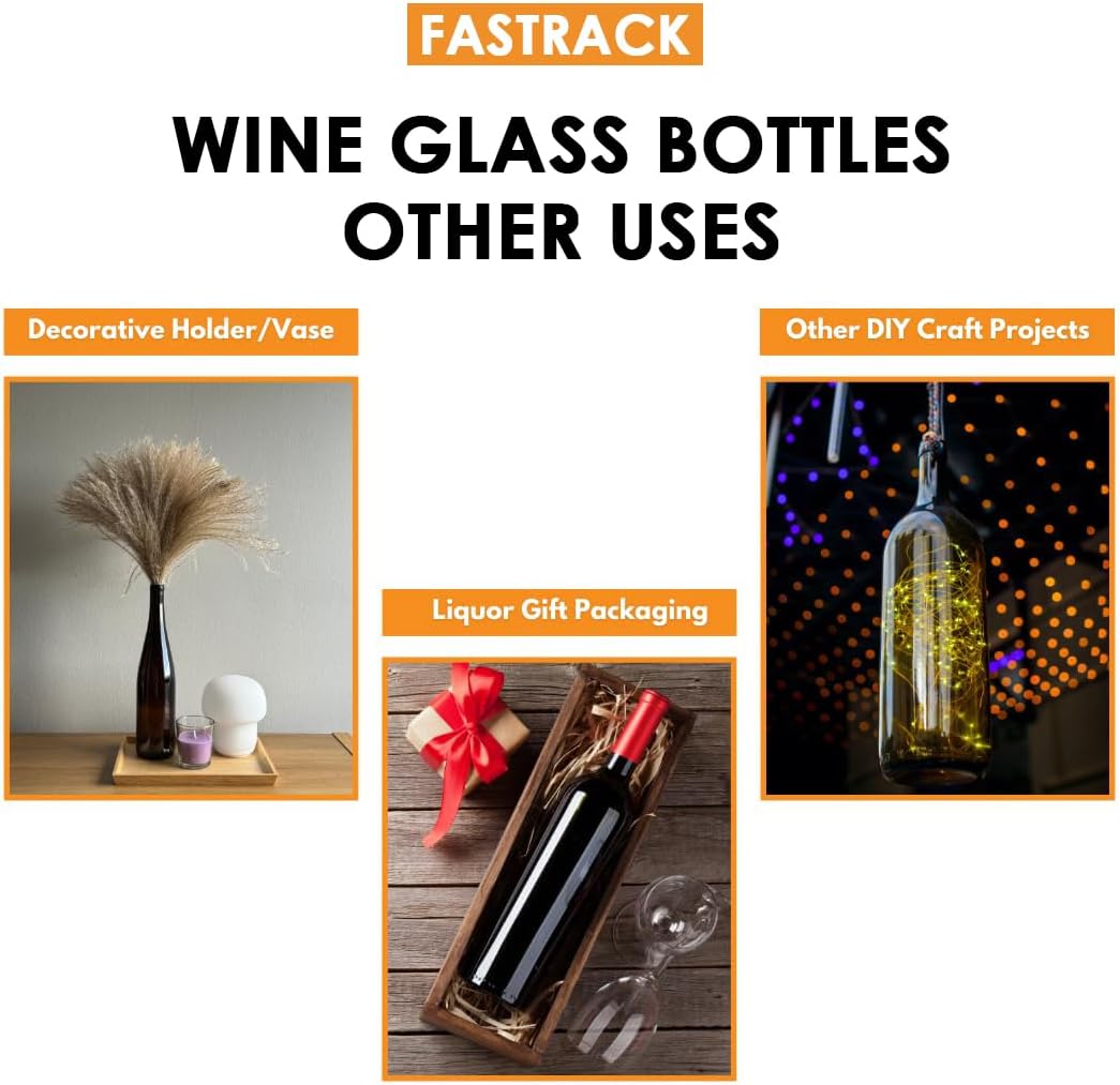 750ml Wine Bottles Clear, W13 Stretch Hock Riesling, 12-Pack - NO CORKS