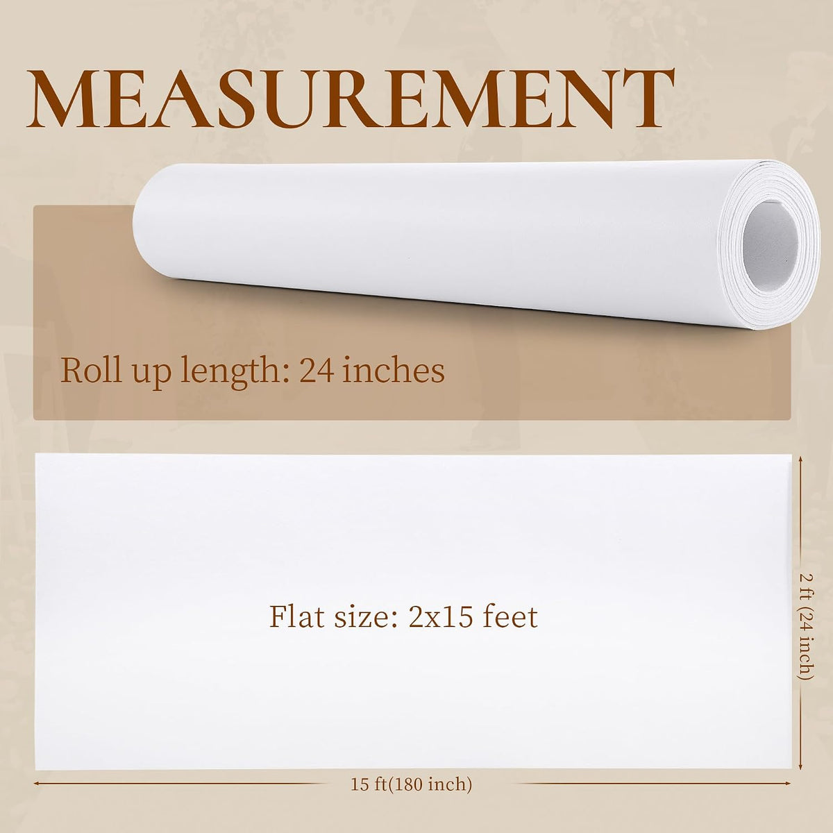 HOMBYS 260GSM Heavyweight White Aisle Runner for Wedding Ceremony, 2' x 1...