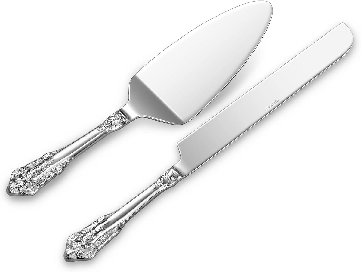 KEAWELL Gorgeous 18/10 Wedding Cake Knife & Server Set (Silver)
