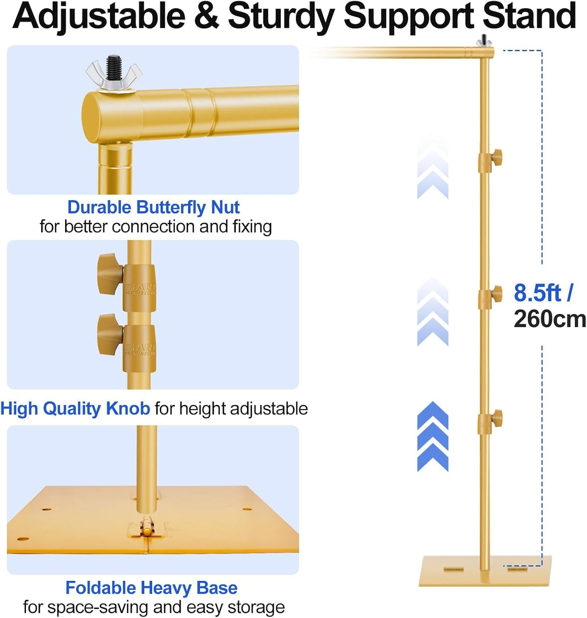 EMART Backdrop Stand Heavy Duty 8.5x10ft Adjustable Pipe and Drape Stand