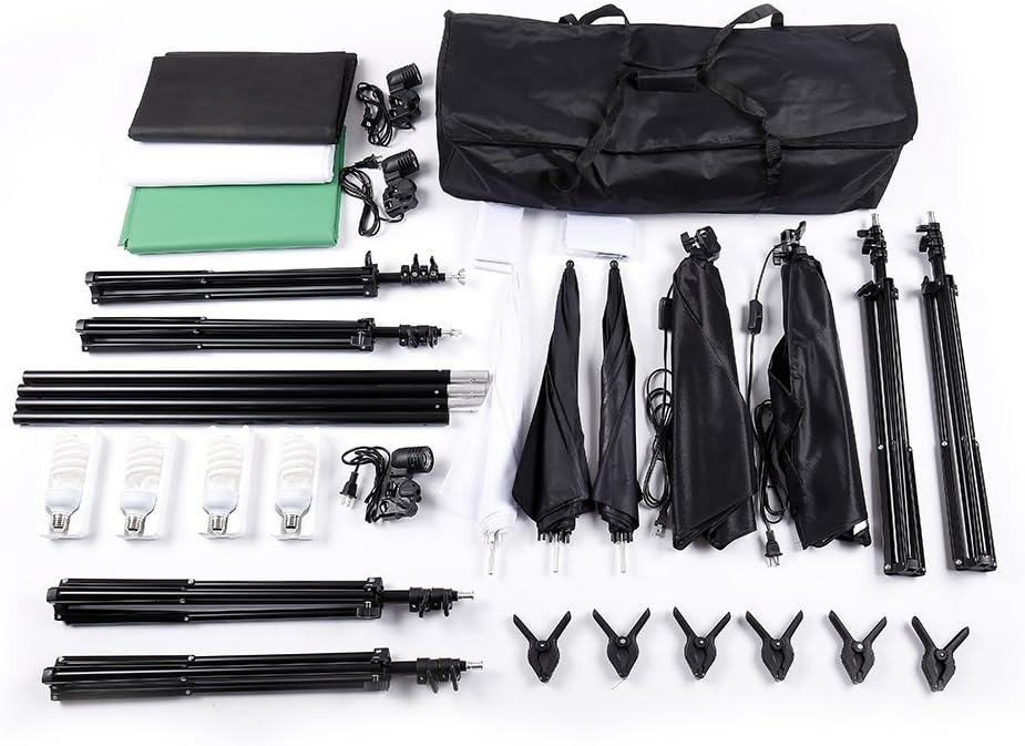 Photo Lighting Kit, 2M x 3M/6.6ft x 9.8ft Background Support System and 900W ...