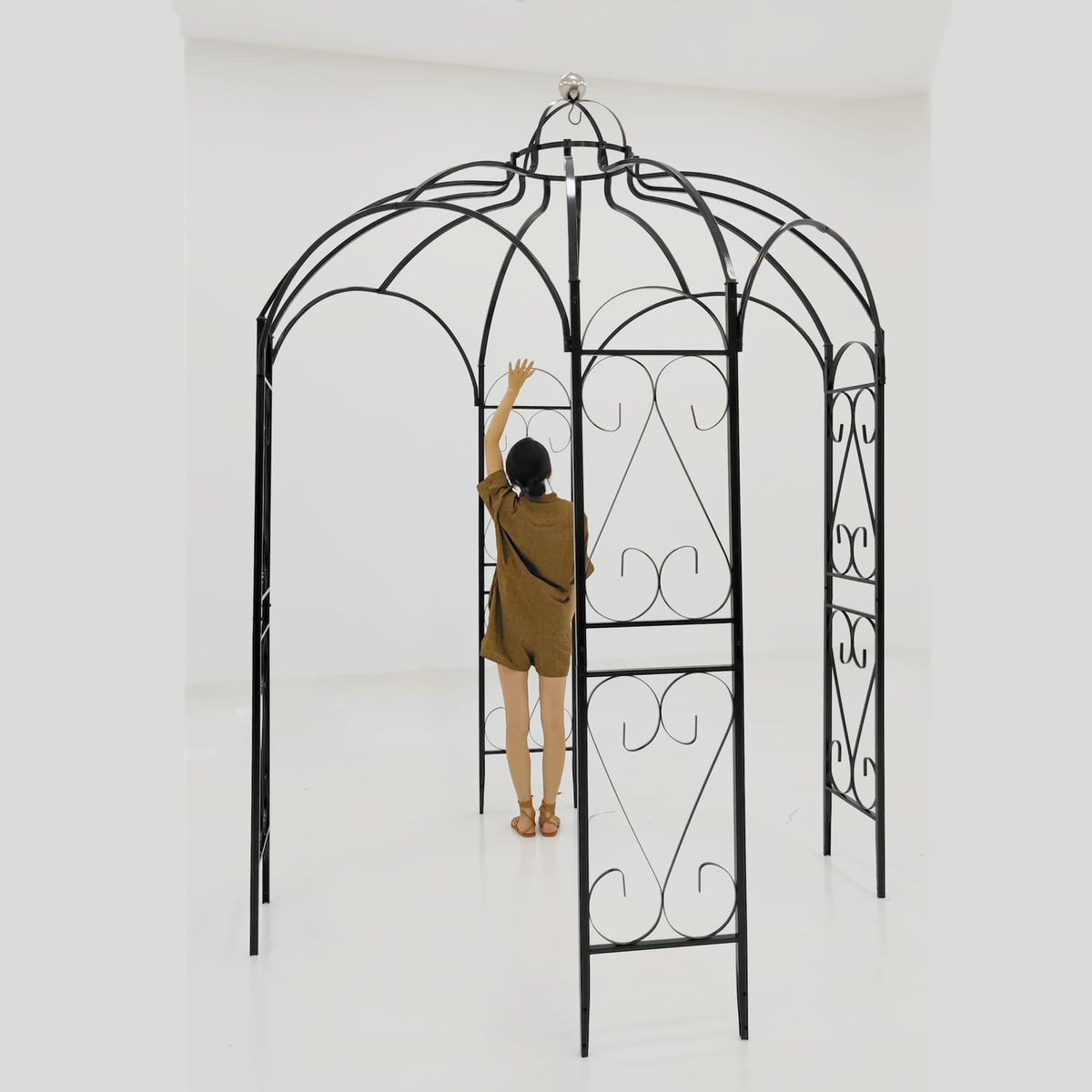 OUTOUR Versatile Oversized 9FT Iron Garden Gazebo Arbour Arbor