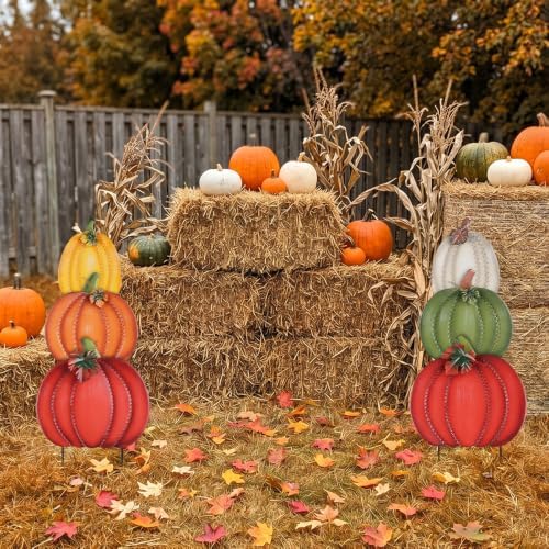 PHITRIC Fall Decorations Outdoor, 34" 2PCS Decorative Garden Stakes with...