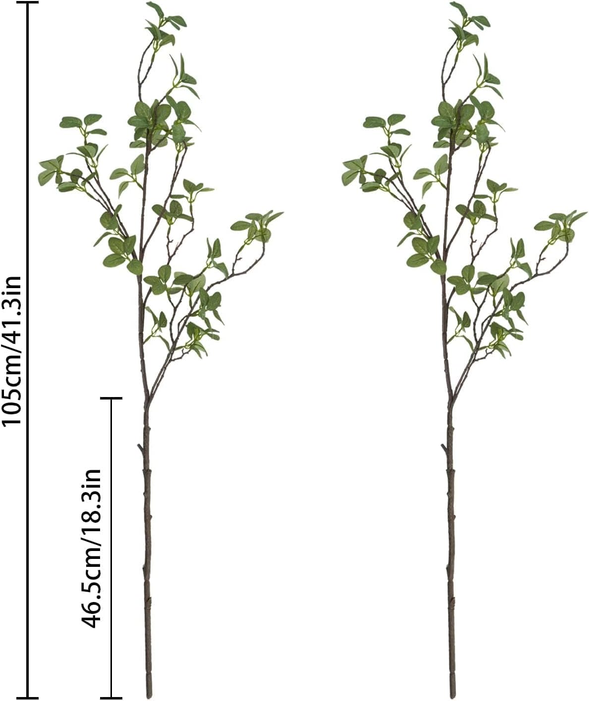 41” Artificial Greenery Stems, Long Fake Plant Twigs Faux Greenery Branches f...