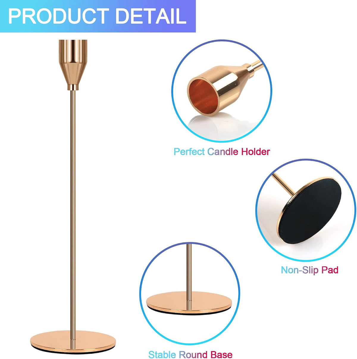 24Pcs Candle Holders, Black Candlestick Holder in Bulk Taper Candle Holders f...