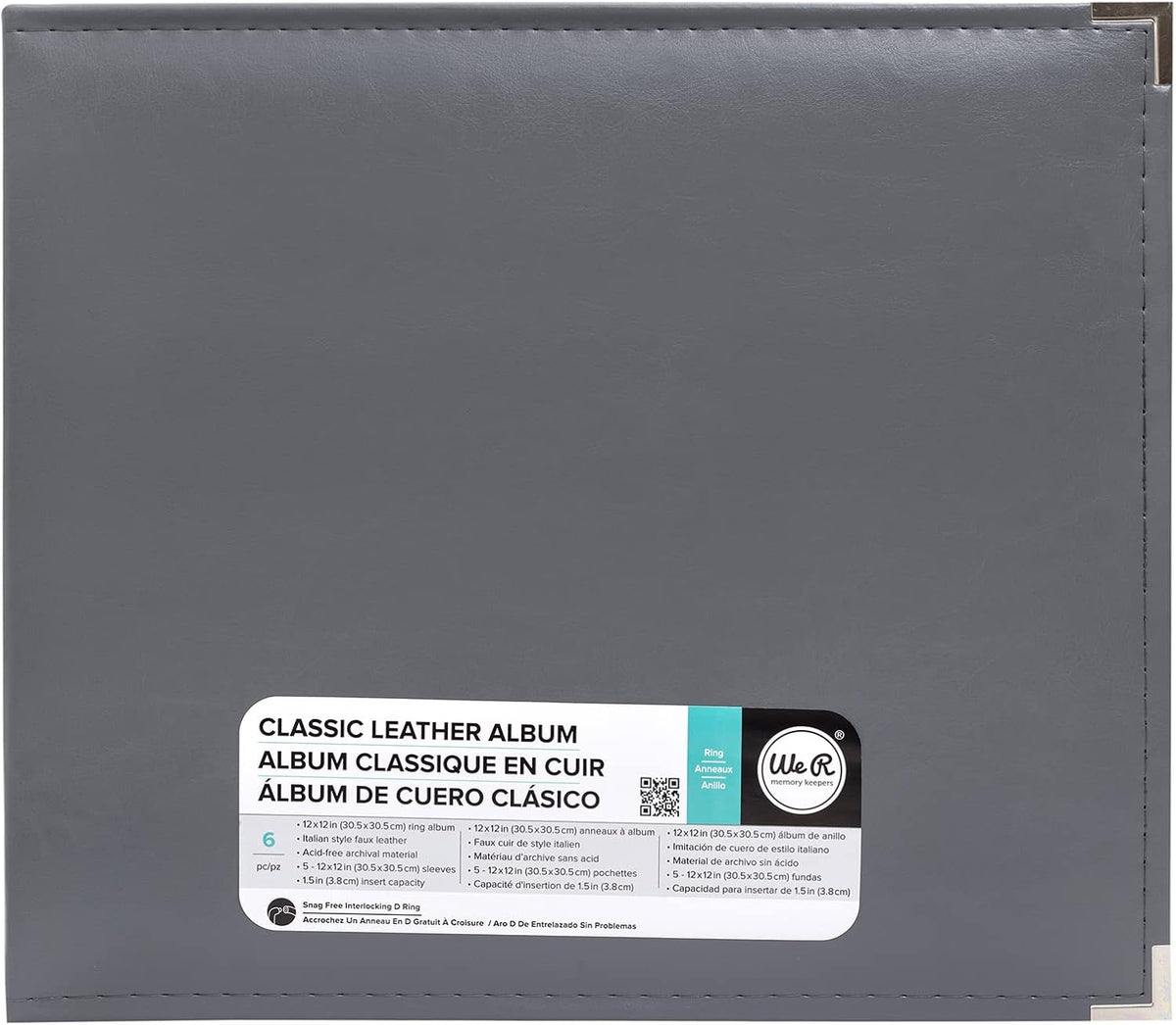 We R Memory Keepers 12x12 Photo Album - Faux Leather with 5 Page Protectors a...