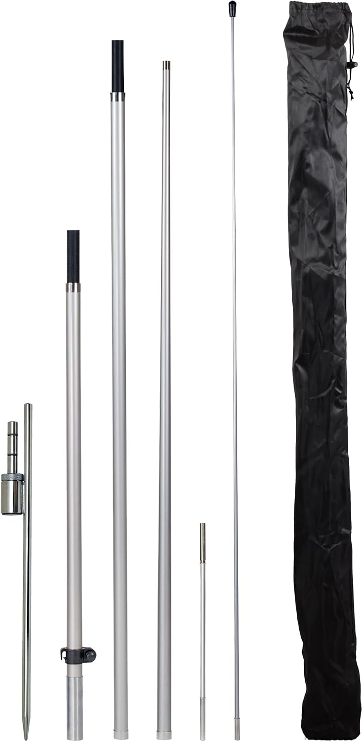 LookOurWay Feather Flag Pole Kit - 13 Feet Tall Swooper Flag Pole Kit with Ro...