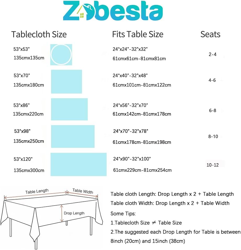 Zobesta Orange Tablecloths Rectangular 86x53 Inch Fall Table Cloth Linen