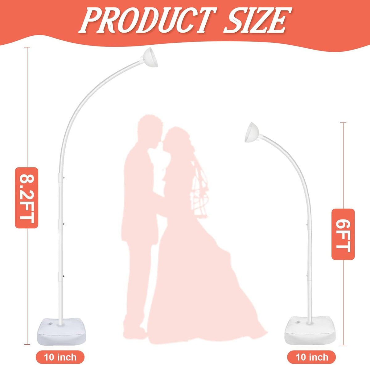 Half Balloon Arch Stand with Base 8.2FT & 6FT, Balloon Stands for Floor