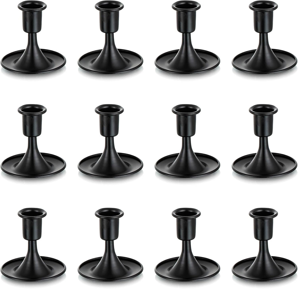 Black Candlestick Candle Holders for Taper :12 PCS Romadedi Candle Stick Hold...