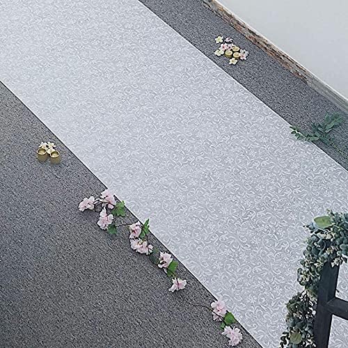 BalsaCircle 50 feet White Lace Floral Aisle Runner - Wedding Ceremony Engagem...