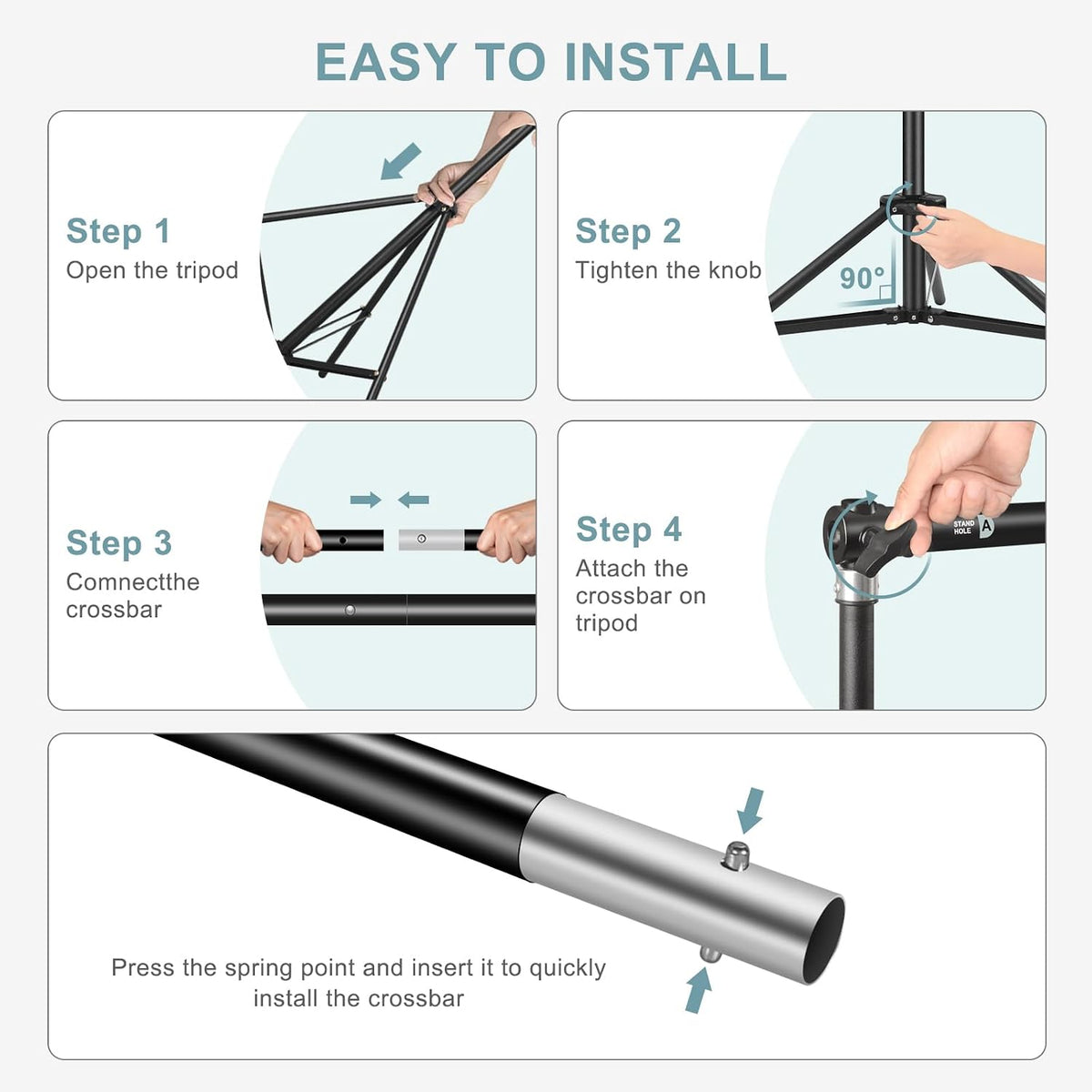 10.2 x 10Ft Heavy Duty Backdrop Stand, Adjustable Support System Kit