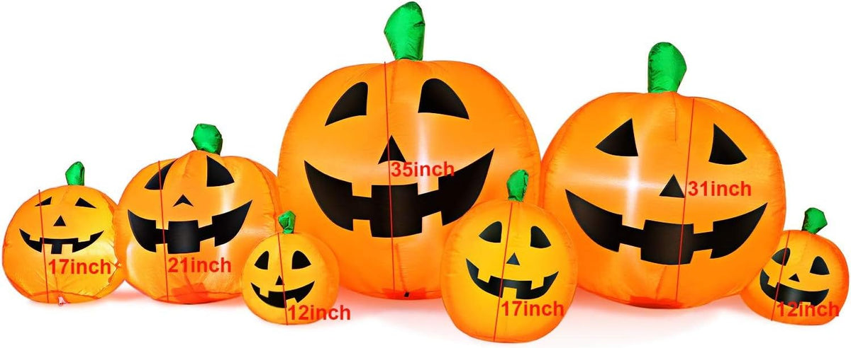 Skylety 7 Pcs 8 ft Halloween Inflatable Pumpkin Outdoor Decorations