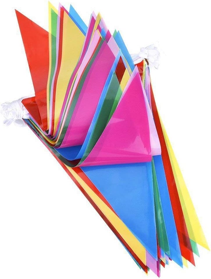 1000ft Multicolor Pennant Banners String Bunting Flag Banner,Nylon Fabric Dec...