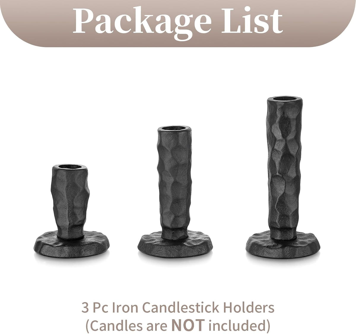 Sziqiqi Black Iron Candlstick Holders: Cast Iron Taper Candle Holder