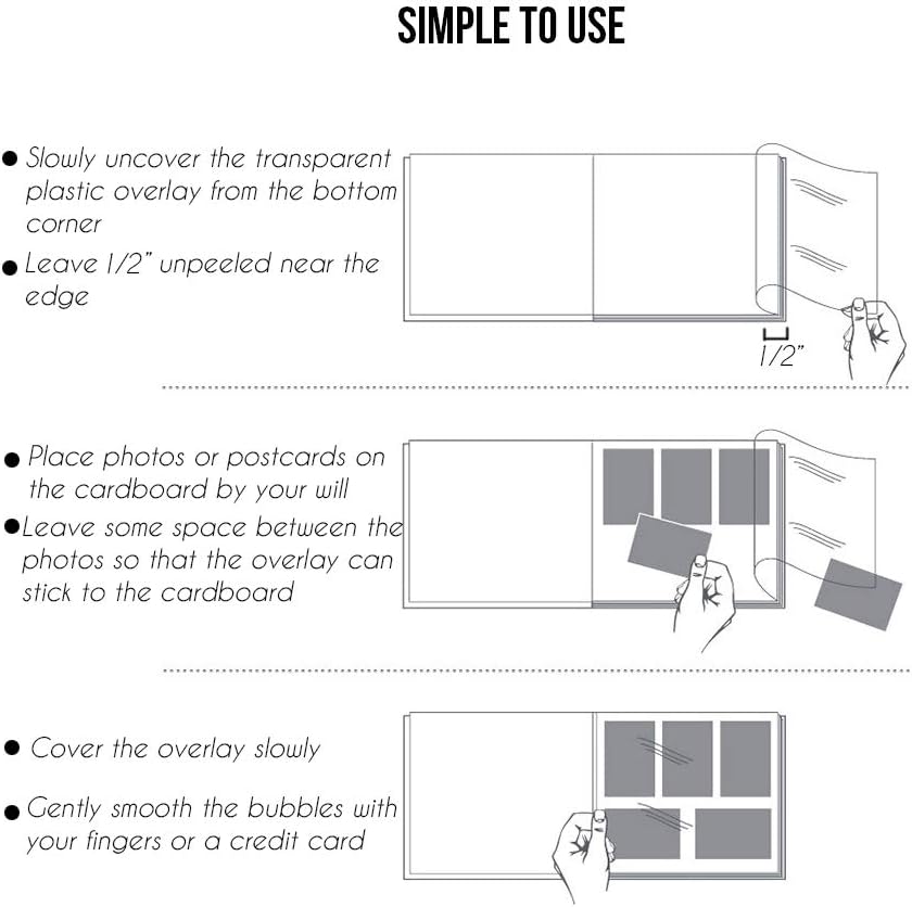Photo Album Self Adhesive Pages, Large Magnetic Self-Stick Picture Album with...