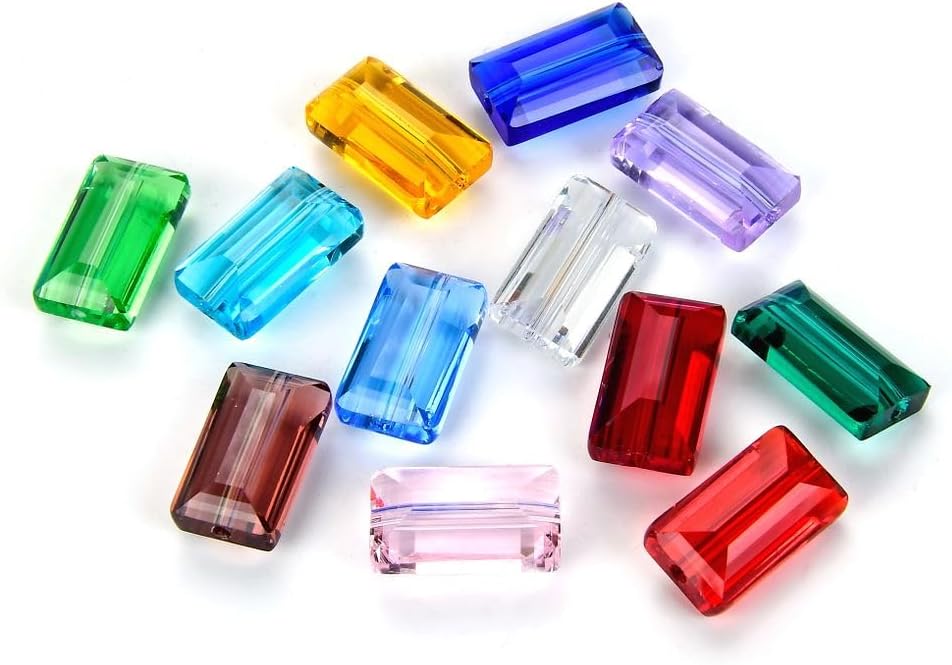 10 Sets Adabele Sparkle 14x8mm Austrian Rectangle Birthstone Beads (120pcs)