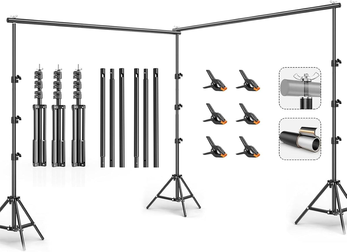 10x20FT Backdrop Support Stand for Photography,Adjustable Width & Length ...