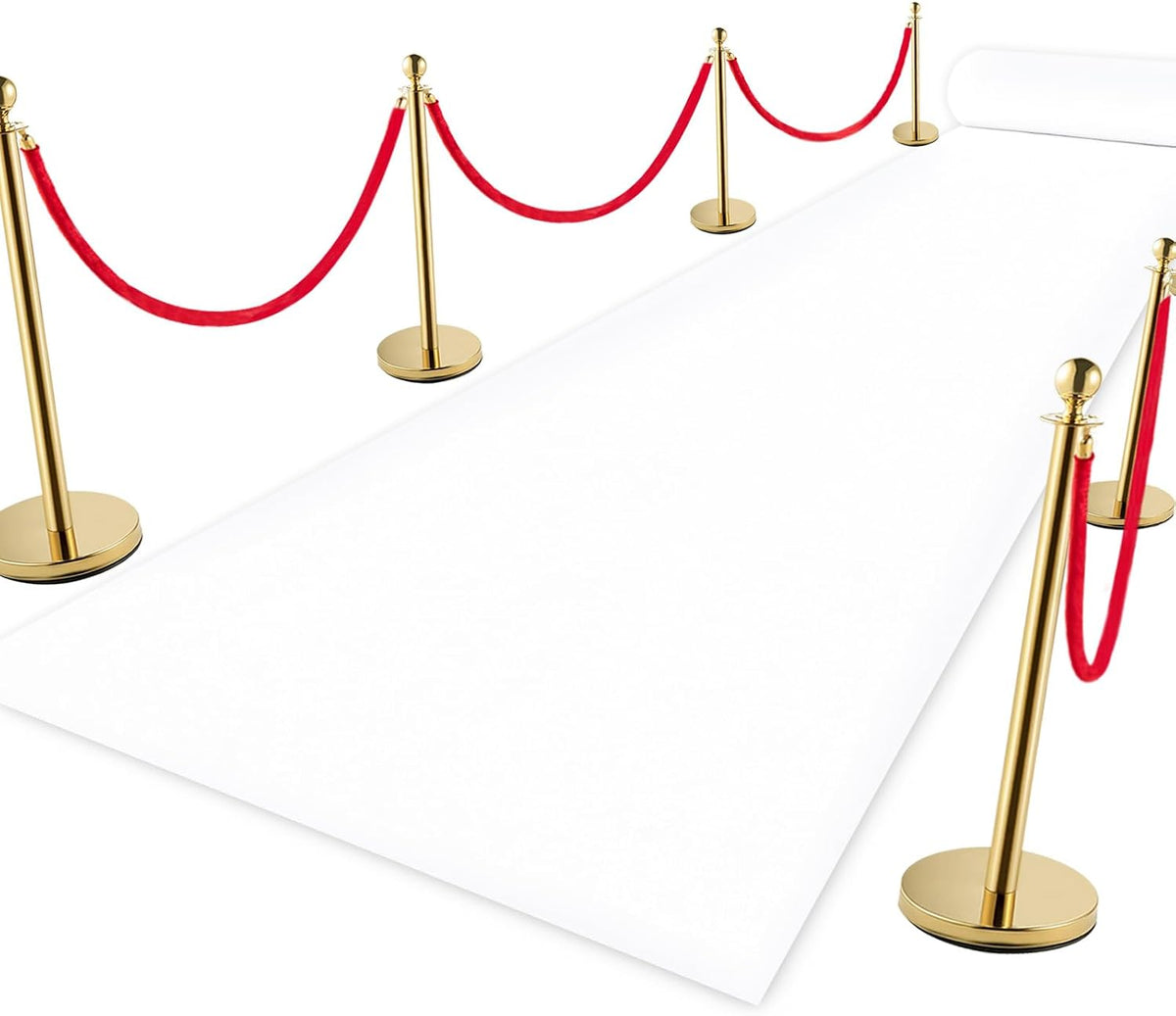 VOK White Aisle Runner Carpet Rugs for Wedding Accessories, Premium 160 GSM F...
