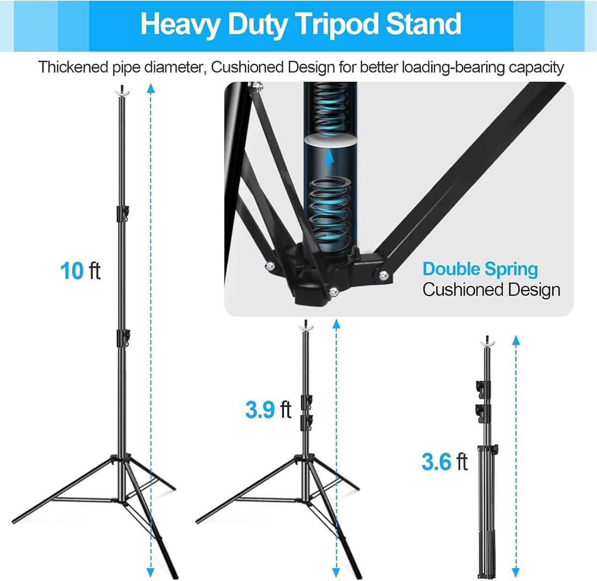 EMART 10x10Ft Heavy Duty Backdrop Stand, Adjustable Banner Stand for Photo