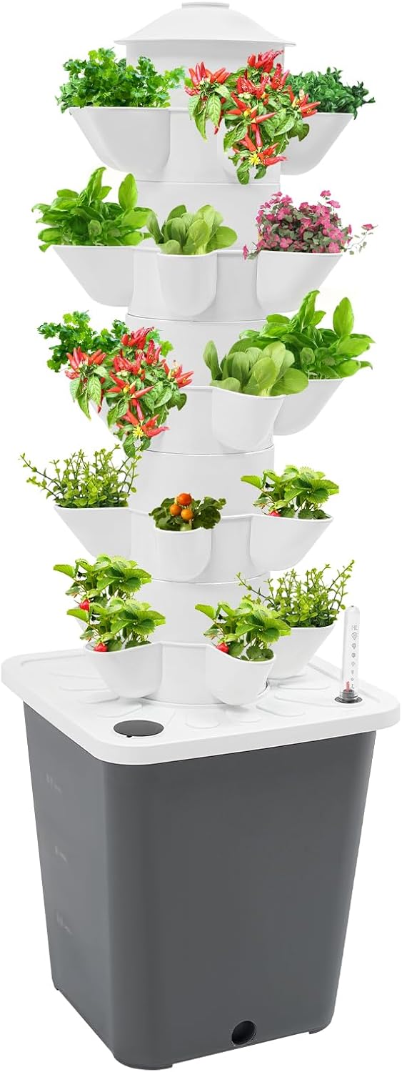 25-Plant Vertical Tower Garden System - Indoor Hydroponic Growing Kit