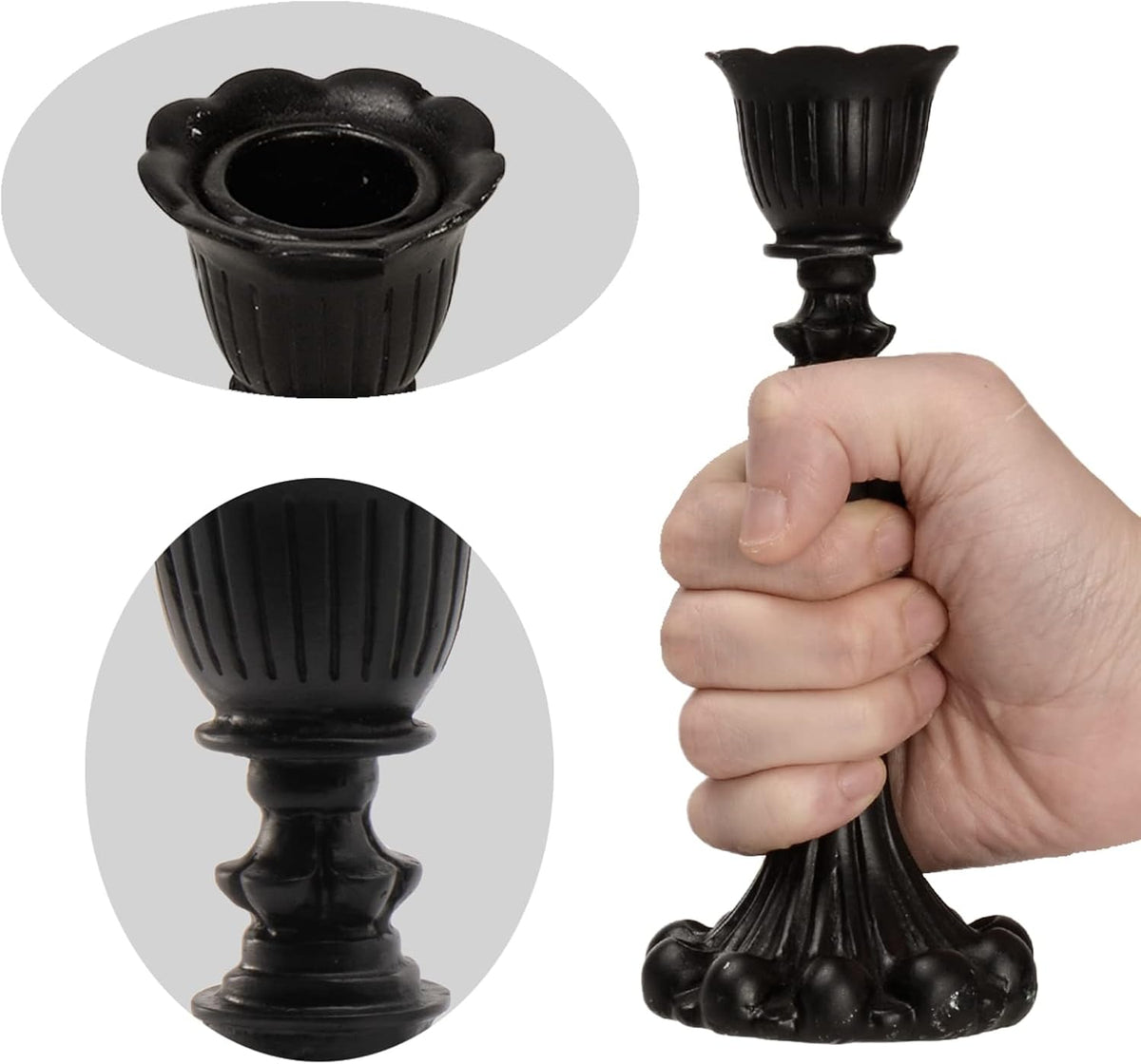 Guichifun Black Candlestick Holder Set of 3 Living Room Decor