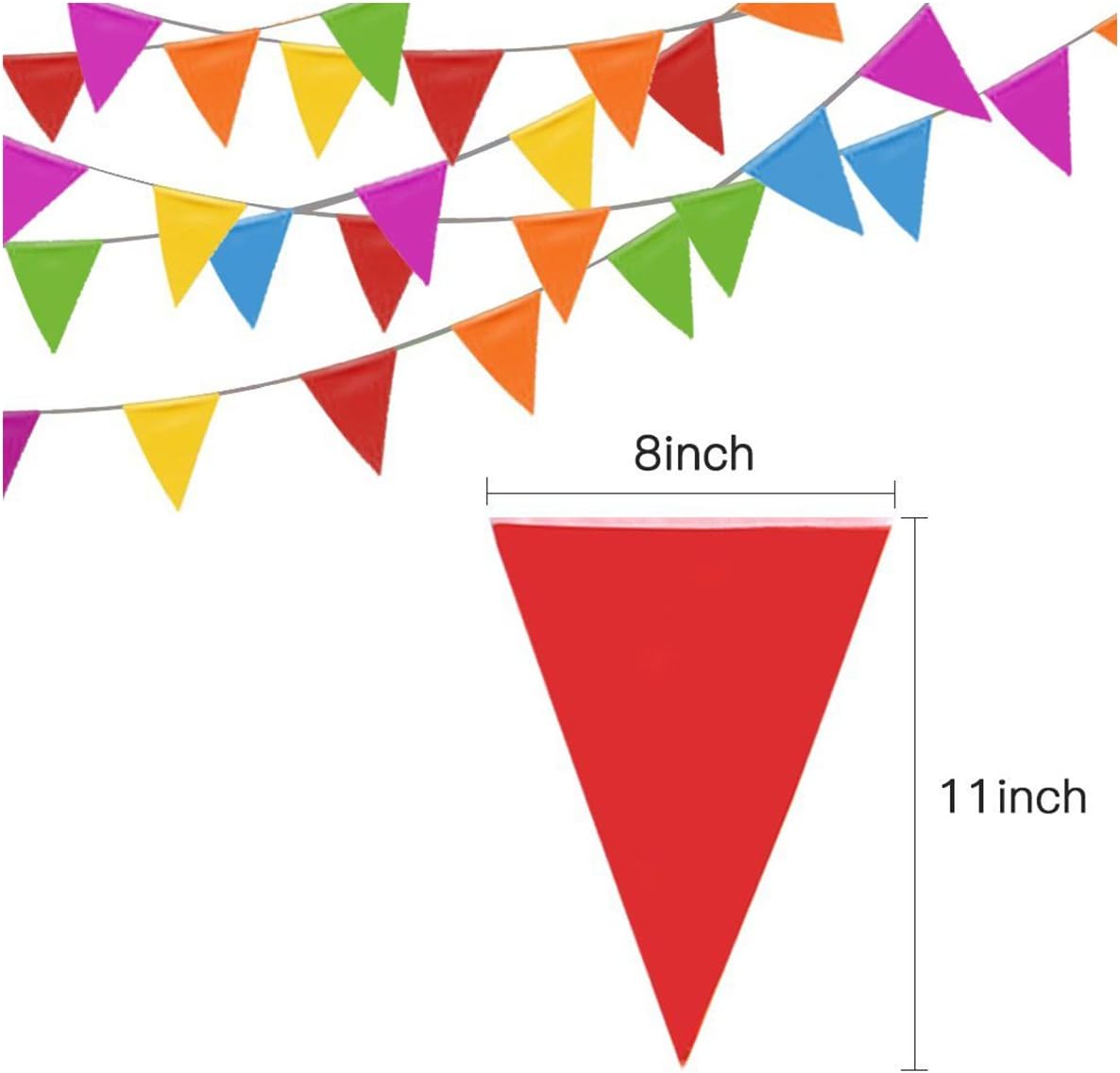 1000ft Multicolor Pennant Banners String Bunting Flag Banner,Nylon Fabric Dec...