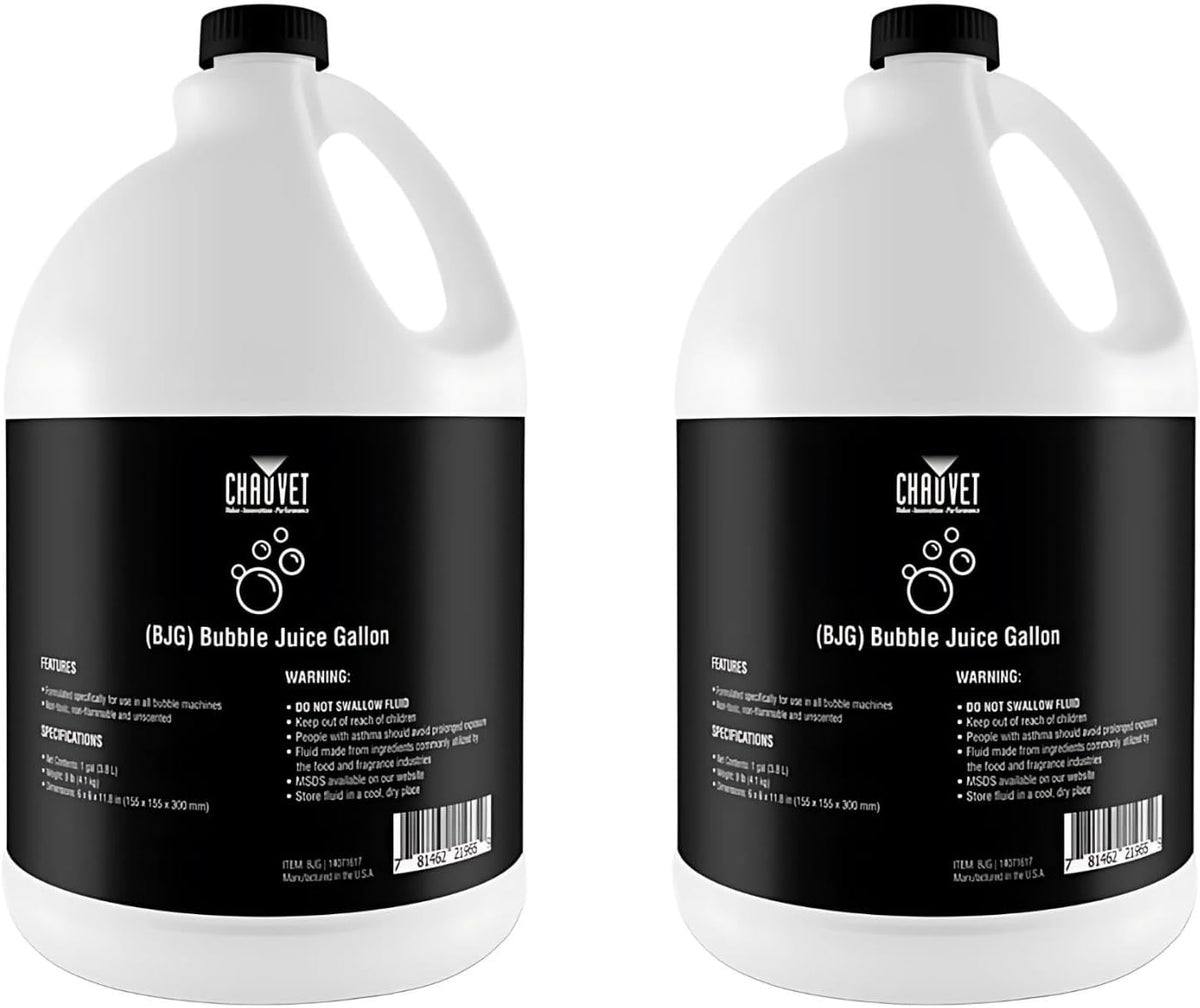 (2) Chauvet DJ BJG Gallons Bubble Fluid Juice for Hurricane Bubble Haze Machines