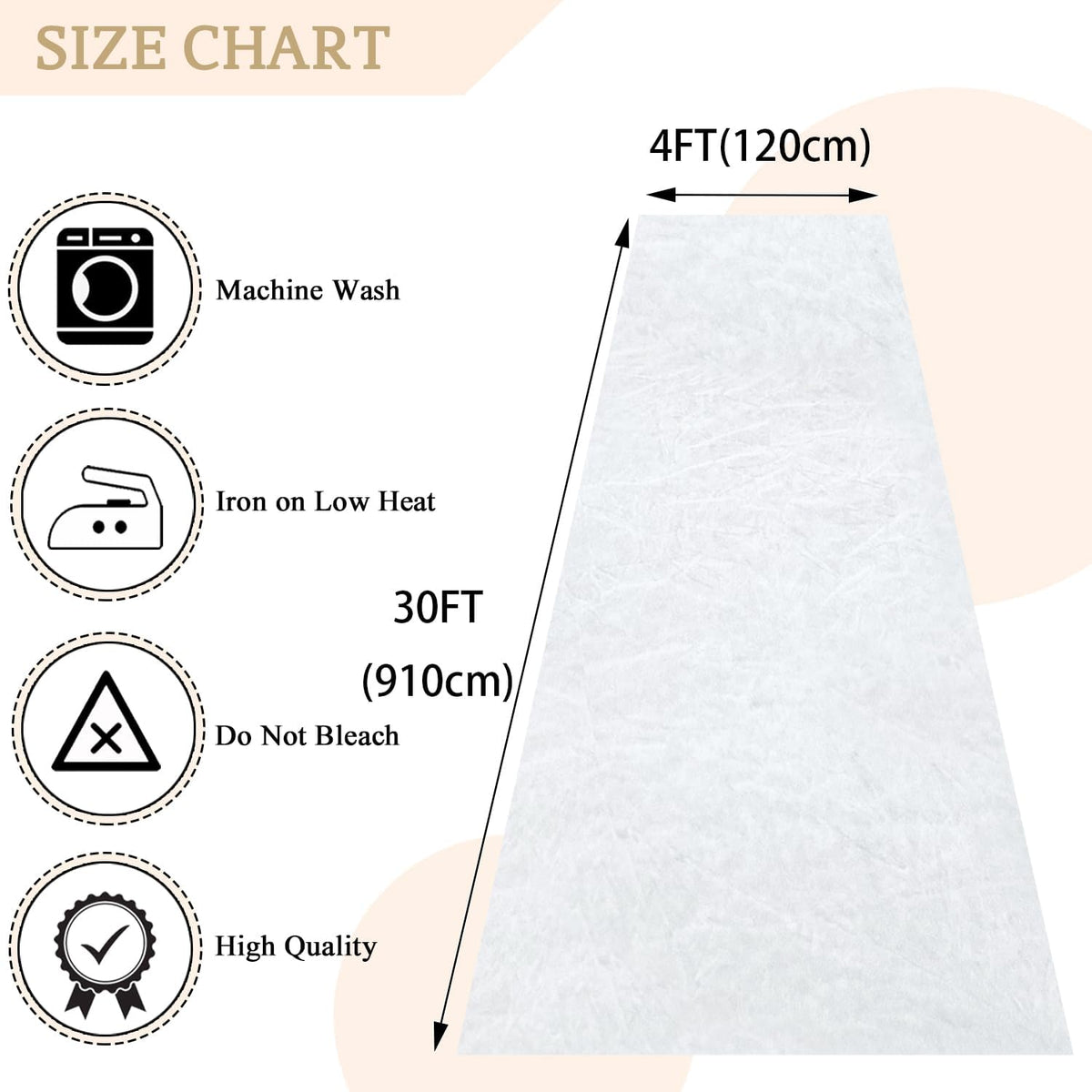 MODFUNS White Aisle Runner Wedding Carpet Runner 4x30FT Velvet Fabric Aisle R...