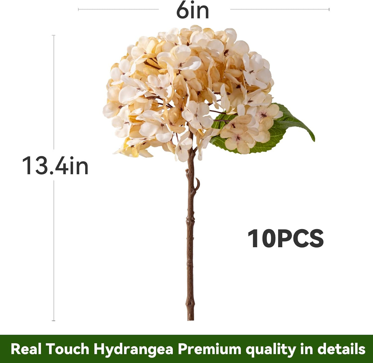 Bailikang 10 Pcs Faux Silk Hydrangea with Stems - Fall Hydrangeas Artificial ...