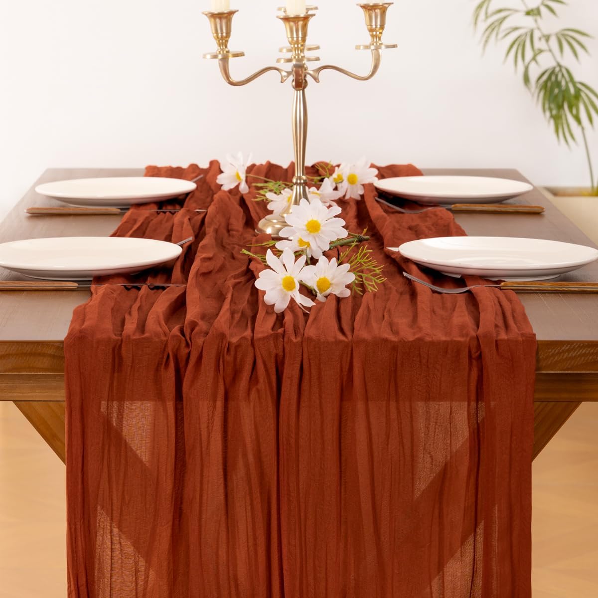 Cheesecloth Table Runner Fall Boho Wedding Birthday Party Home Decor