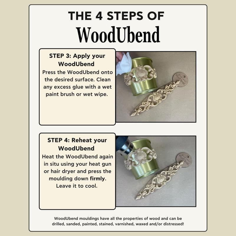 WoodUBend TR752 Pack of Two 215x0.8cm Renaissance Bead Trims Heat Bendable &a...