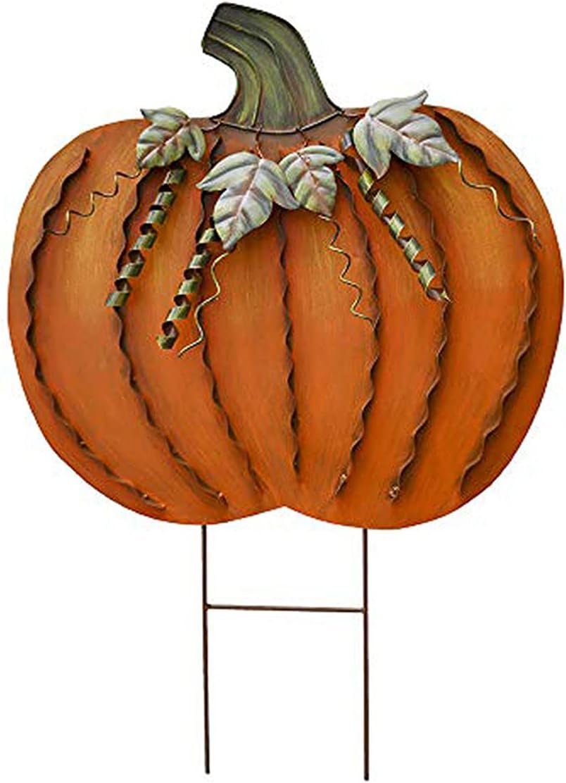 Pumpkin Garden Stakes Sign Outdoor Fall Decor Autumn Yard Stake Lawn Art