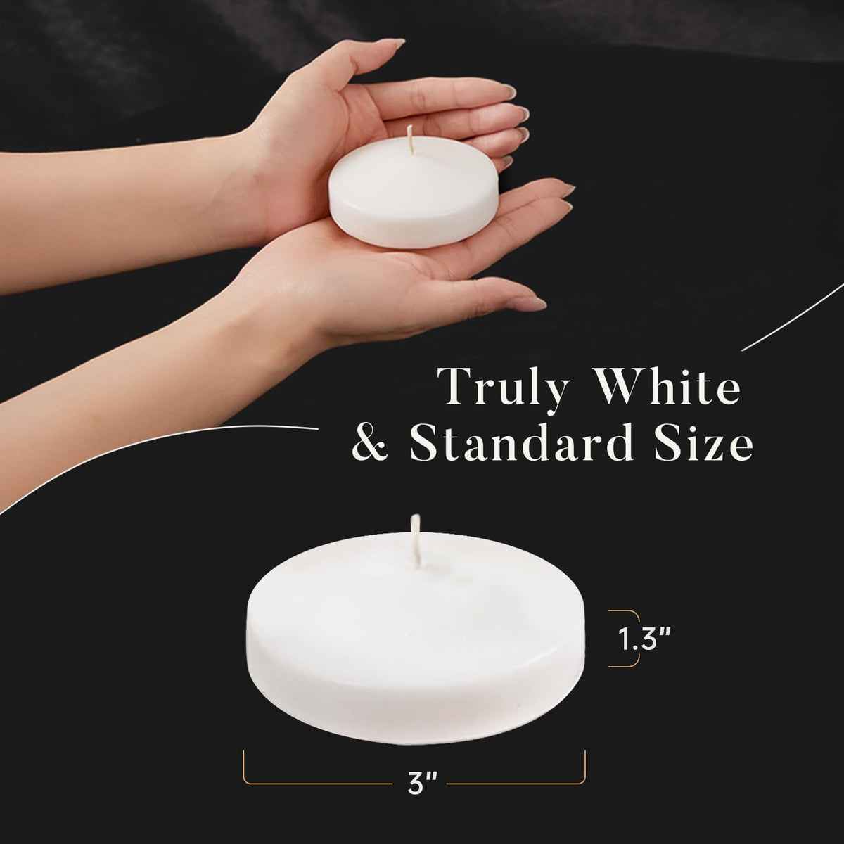 48 Pack White Floating Candles Set, 10 Hours Burns