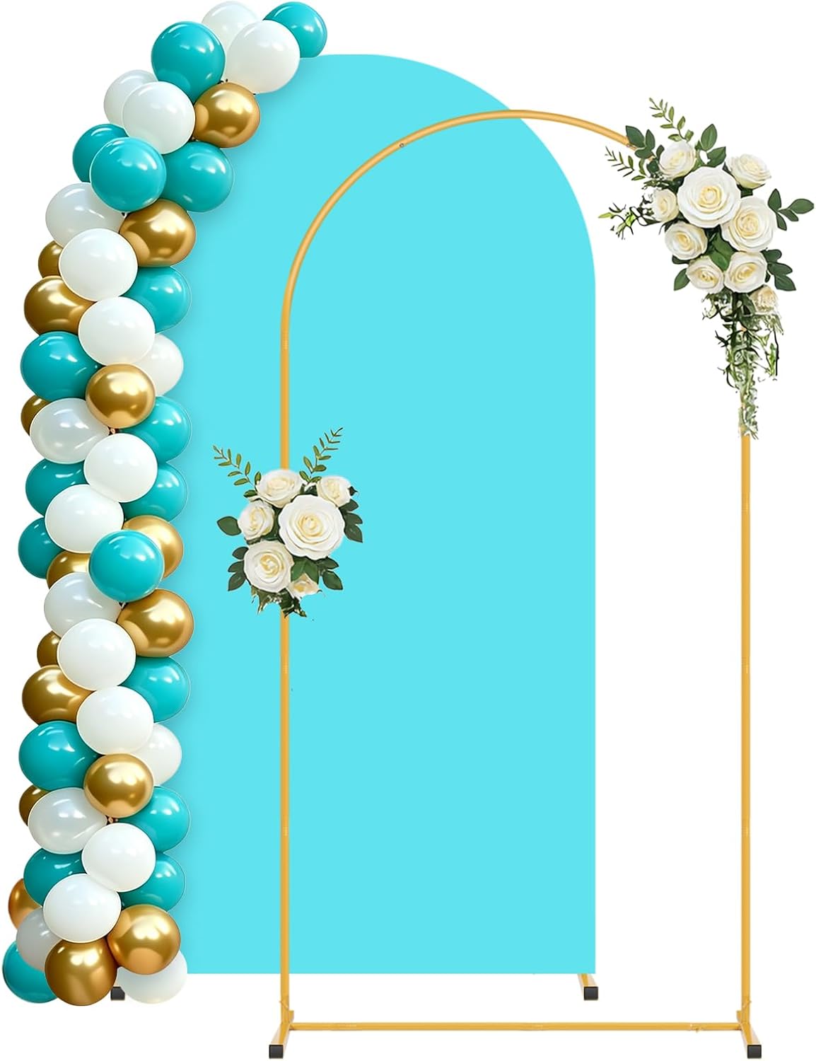 7.2FT Arch Backdrop Stand and Blue Cover Set,Balloon Arch Stand