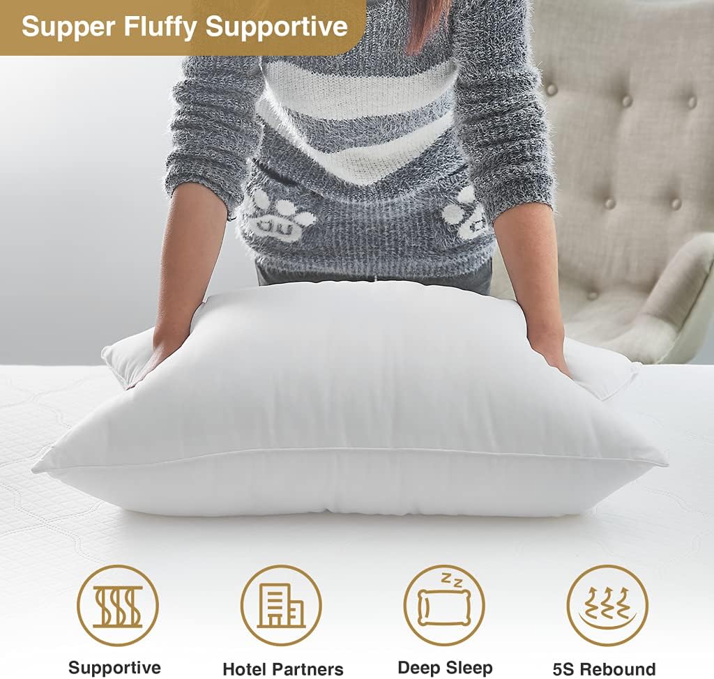 Acanva Bed Pillows for Sleeping, Cooling Hotel Quality with Premium Soft 3D D...