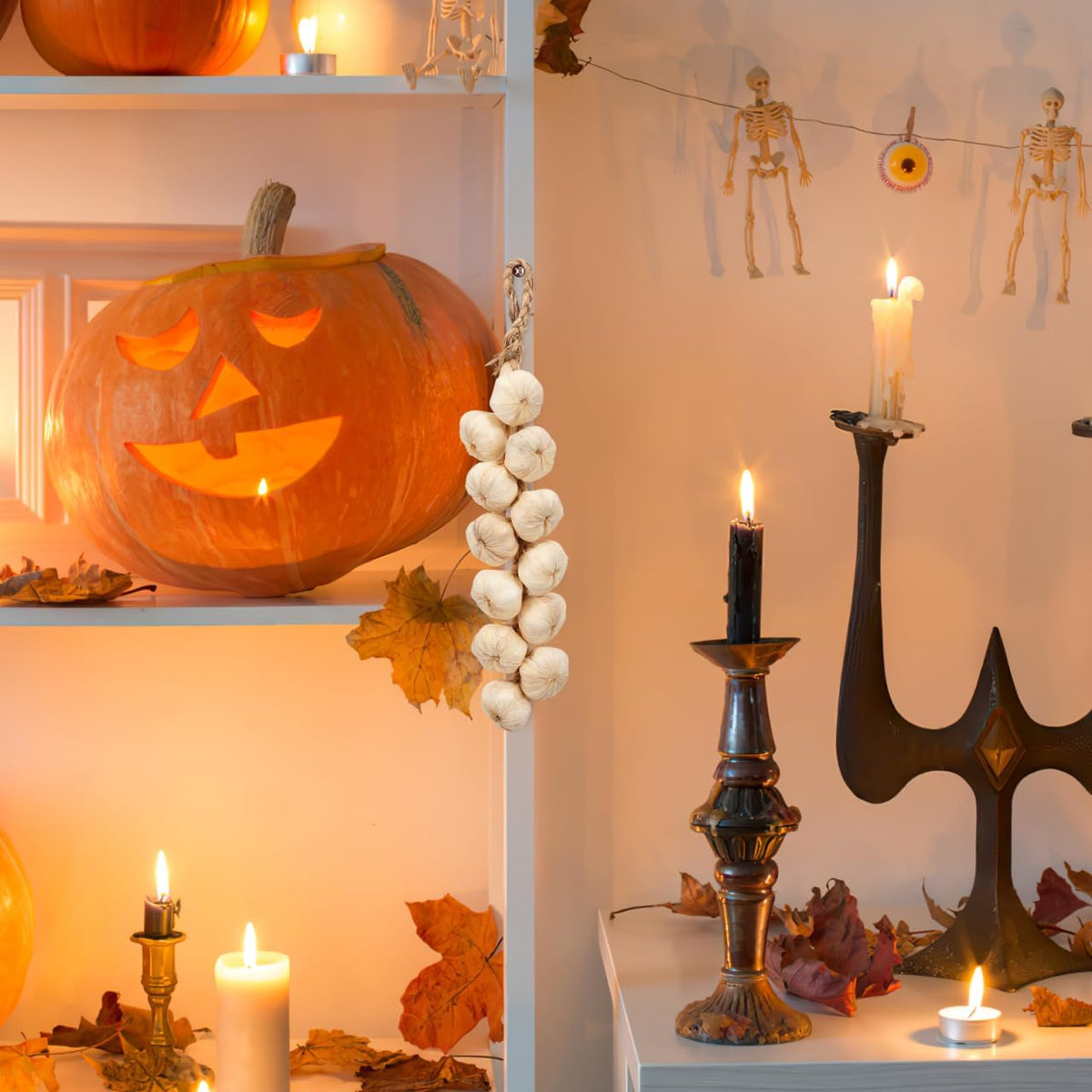 Cabilock 1 pc Halloween Artificial Garlic String, Simulation Artificial Lifel...